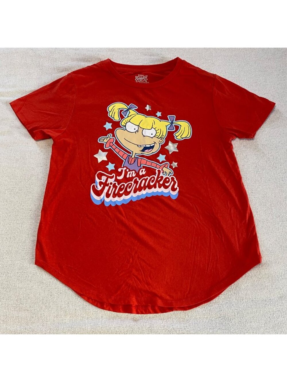 Rugrats TS hirt Women's  Med Angelica Firecracker 4th of July America Graphic